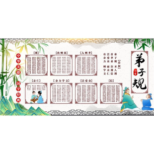 弟子规挂图传统文化教育挂图书房大张亮膜布置教室海报贴画
