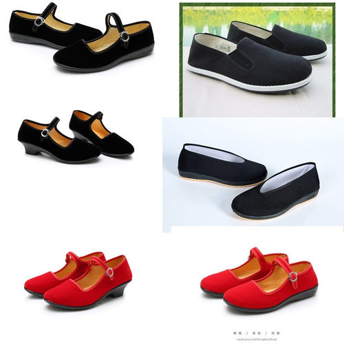 老北京布鞋女鞋单鞋软底工作鞋女黑酒店上班鞋平底跳舞妈妈鞋防滑