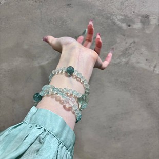 日本品质薄荷绿水晶手链女高端精致时尚 新中式 显白高颜值2025新款