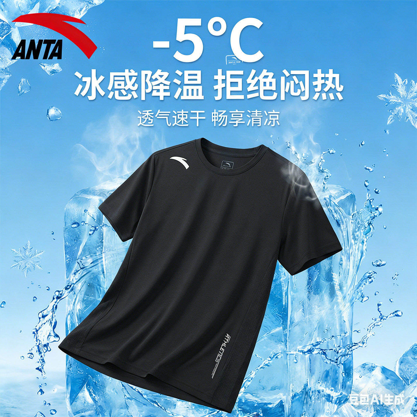 安踏男士短袖t恤2026新款夏季速干冰感降温透气宽松运动户外上衣,运动服/休闲服装,运动T恤,淘宝优惠券,粉丝福利购,淘宝优惠卷