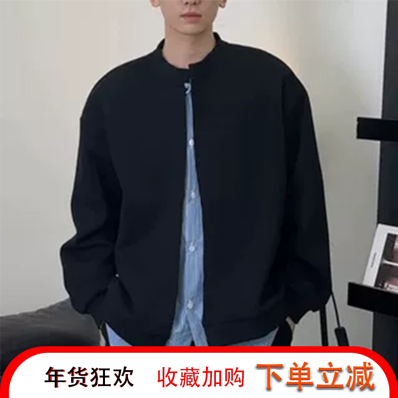 2026年新款假两件开衫卫衣男长袖春季休闲潮流上衣外套潮牌高级感