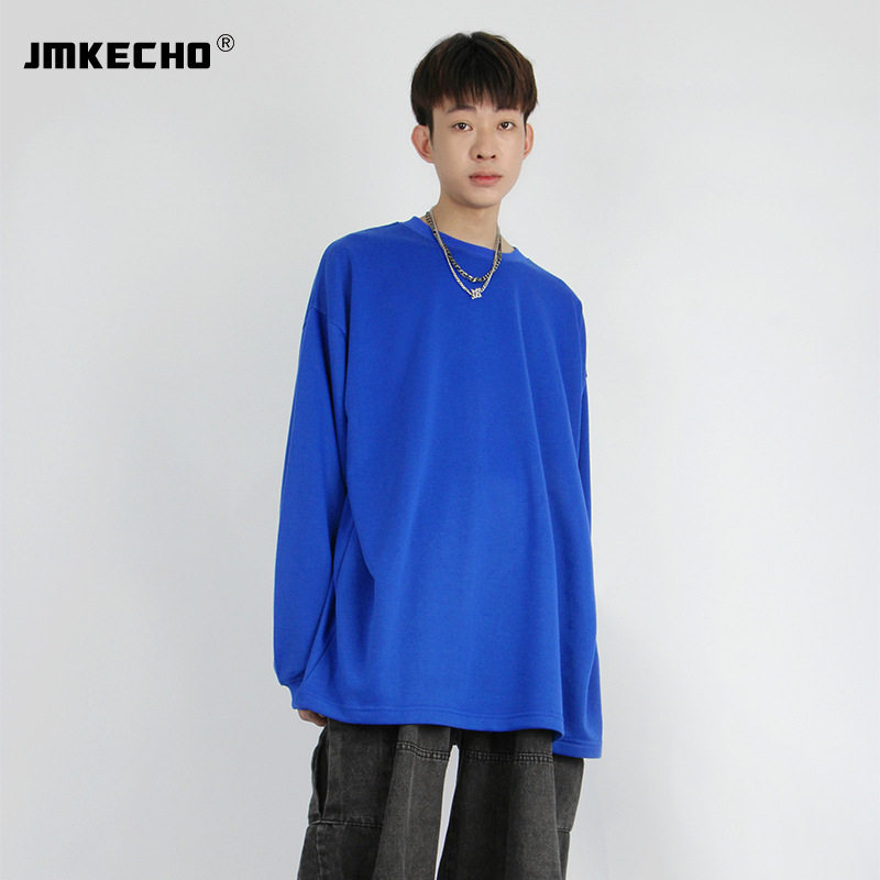 欧美纯色纯棉潮牌圆领卫衣高街