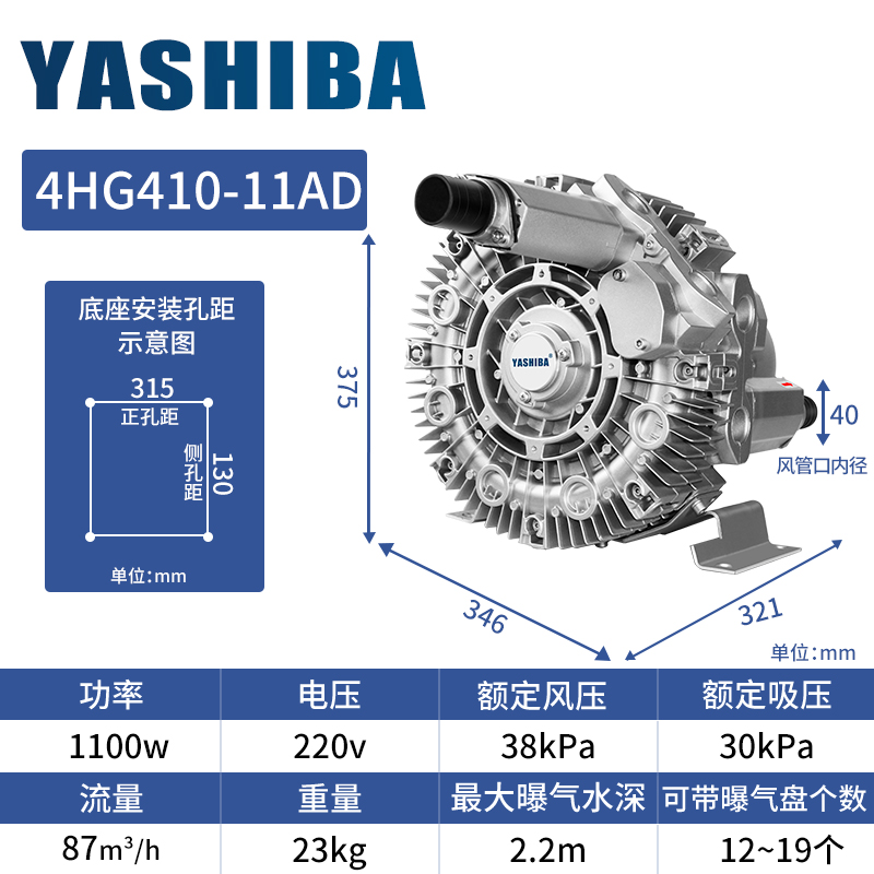 新款4HG特高压风机污水池深水曝气增氧机打氧机大压力高压漩包邮