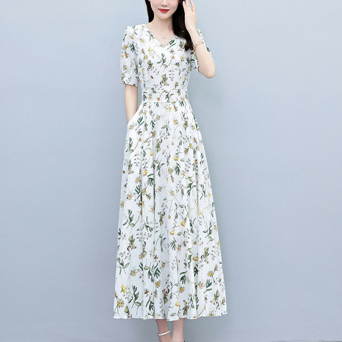 夏季雪纺碎花洋装女士202