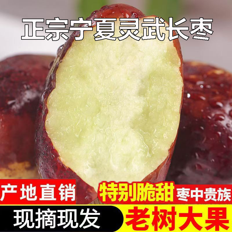 【特脆】正宗宁夏灵武长枣鲜枣脆甜新鲜现摘礼盒当季沙漠长枣整箱