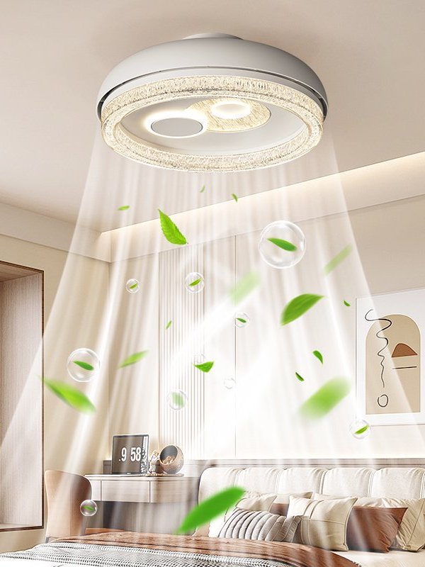 励昌2025新款意式轻奢卧室无叶风扇灯设计师高端吸顶灯无叶风扇灯