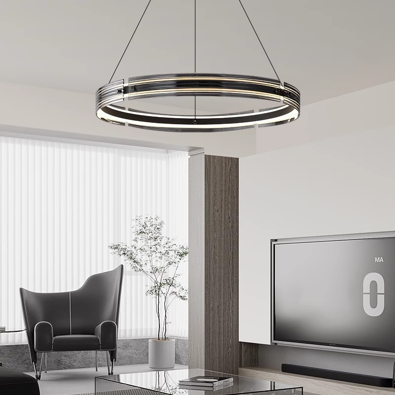跨境意式客厅玻璃吊灯极简圆形灯
