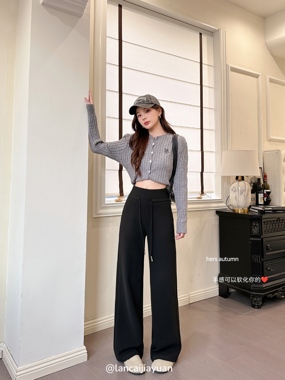 2025秋冬装新款高腰显瘦直筒裤女宽松休闲百搭长裤