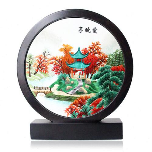 手工刺绣  爱双面绣礼物   绣新 工艺年湘礼品亭 花开富贵摆件晚