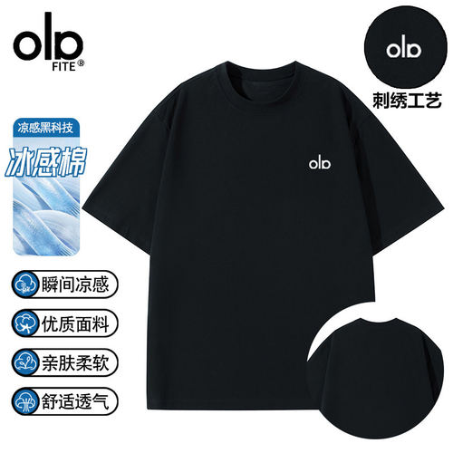 OLA CENT官方奥特莱斯运动短袖T恤男女情侣装2025年新款刺绣上衣