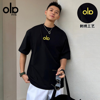 OLA CENT夏季休闲短袖男款2026新款美式复古情侣装刺绣高级感潮牌