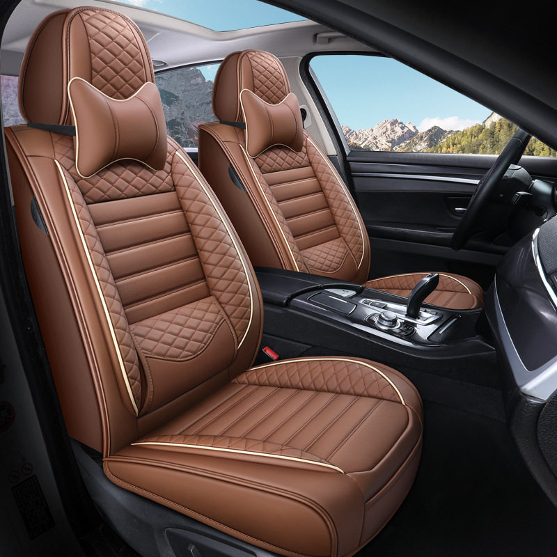 全皮固定腰靠四季通用汽车坐垫全包围专用座垫座套网红车垫座椅套