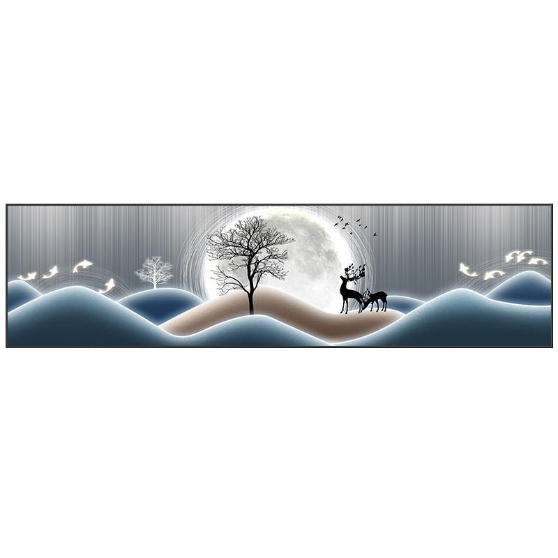 卧室装饰画床头挂画温馨福t鹿客厅主卧墙画现代简约房间背景墙壁图片