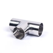 欧仓配套风管组件管件焊接三通304不锈钢亮面等Q径T型管接头内外