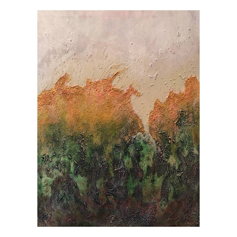 YJ.ART原创j手绘《陌上璃》现代简约走廊装饰画立体书茶室级艺术图片
