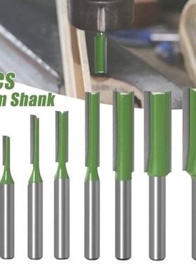 7Pcsa 6mm Shank Single Double Flute Straight Router Bit Wood