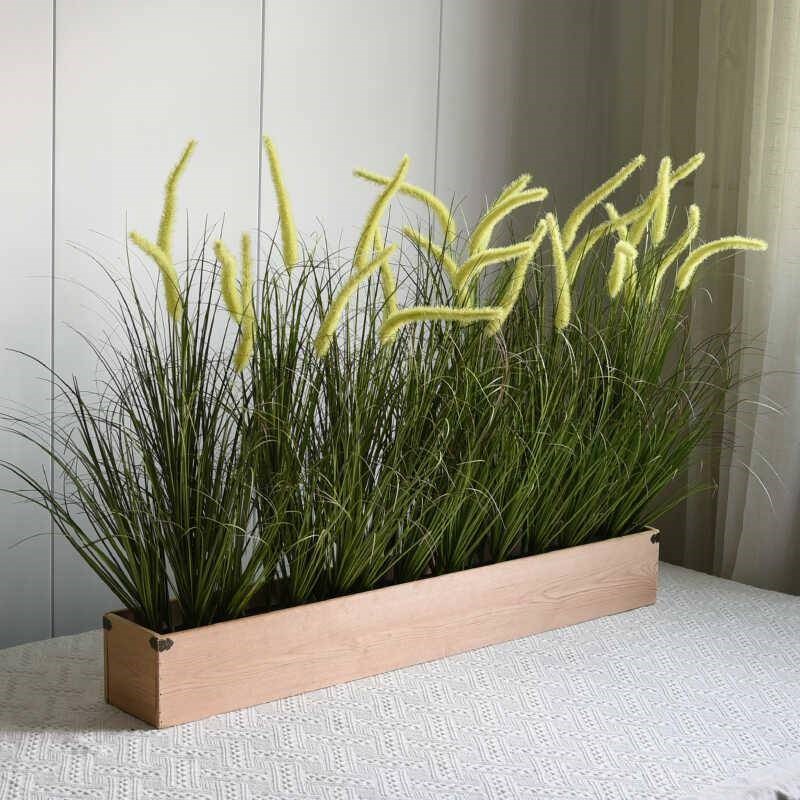 仿真假花绿植装饰花箱花槽售楼部餐厅隔断套装塑S料娟花长栅栏插