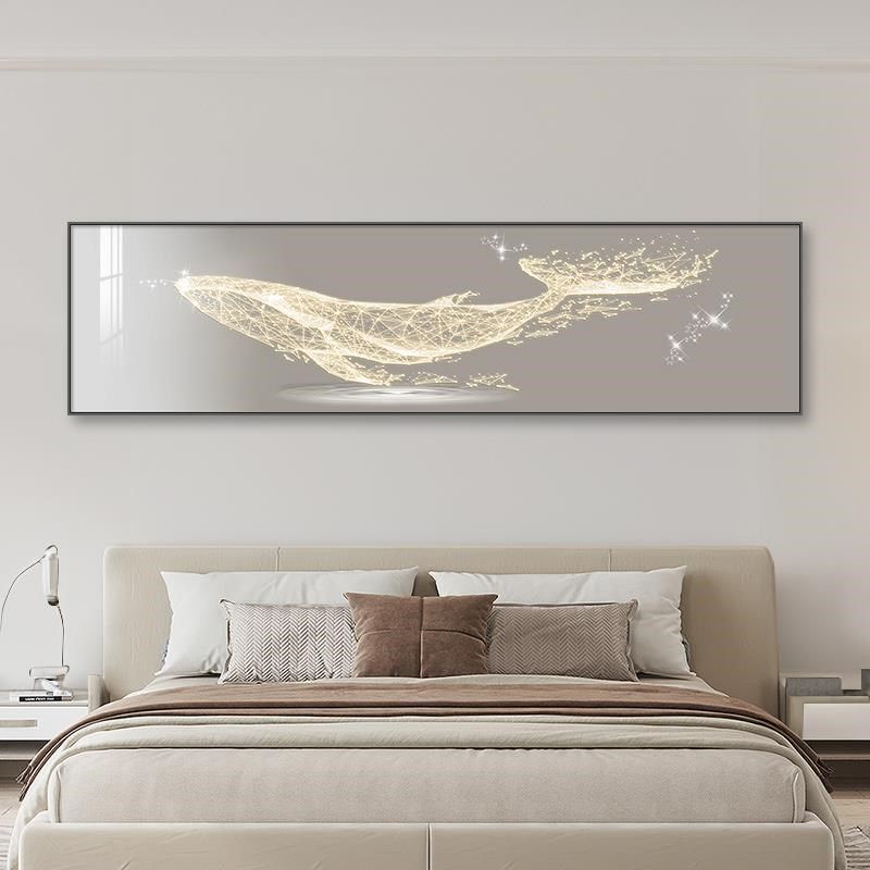 定做鱼鲸卧室高装款饰画级感床挂画新简约现孩代R大男间背房景头,家居饰品,现代装饰画,淘宝优惠券,粉丝福利购,淘宝优惠卷