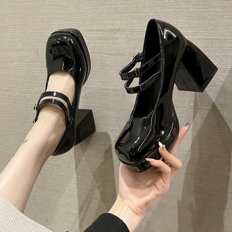 shoeswomen欧美复古粗跟
