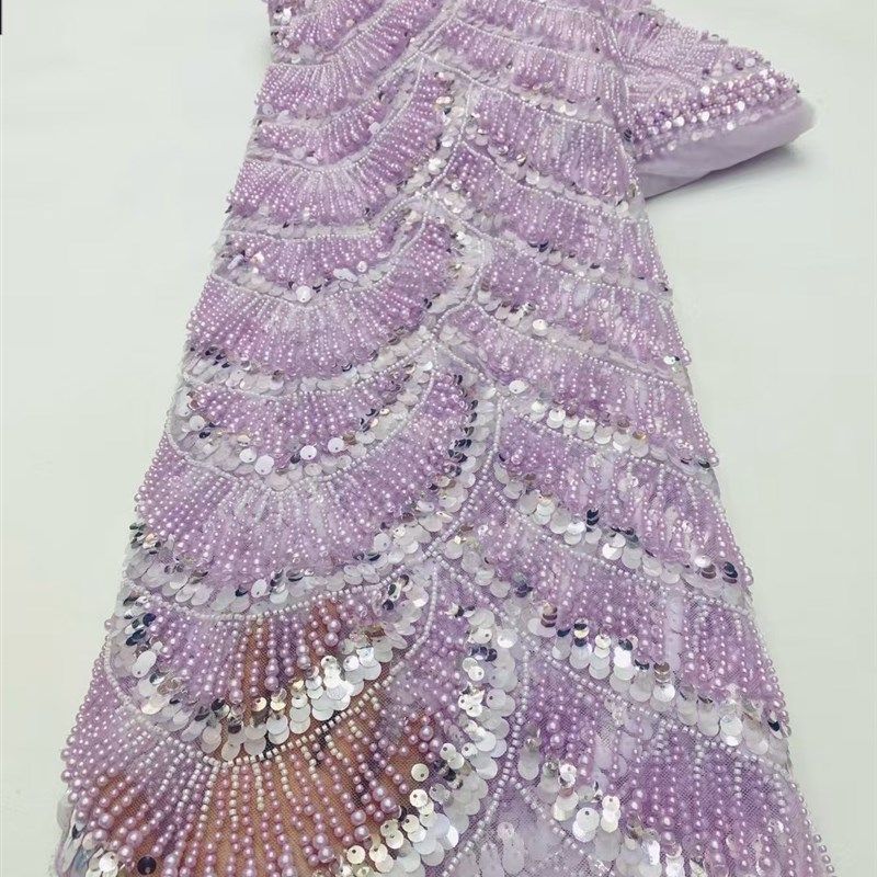 新款多珠lace珠子亮片婚纱舞台服重工珠管绣网纱刺绣X布料密版现,居家布艺,海绵垫/布料/面料/手工diy,淘宝优惠券,粉丝福利购,淘宝优惠卷
