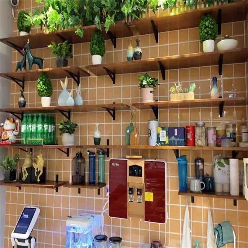 【折扣价ac】38N墙上置物架实木隔板墙壁书架一字T隔板家用客厅挂