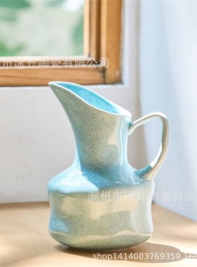 轻奢创意水壶陶瓷花瓶高级感wins水培插花瓶客厅家居摆件一件上釉