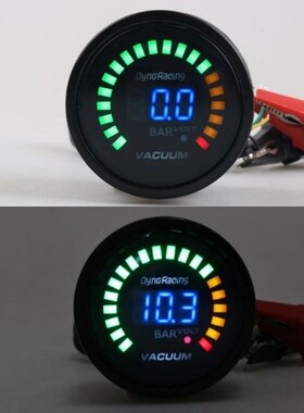 2 52amm Universal Car Vacuum Gauge Bar Meter 12V Blue Digita