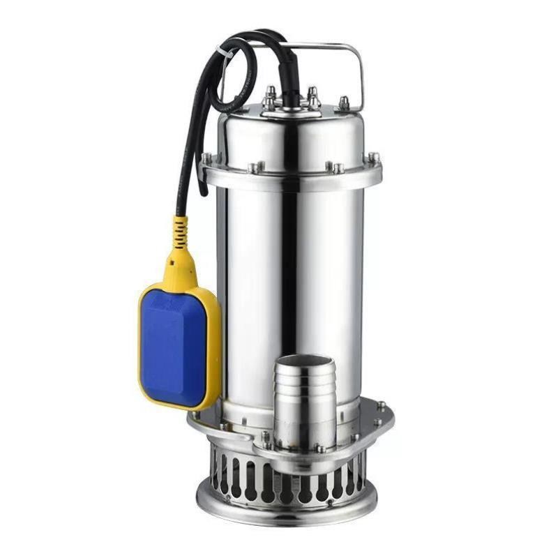 定制不锈钢污水泵220V小u型WQ潜水排污泵带浮球高扬程耐腐蚀潜污