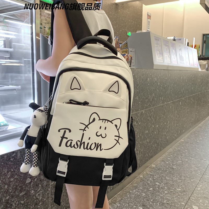 书包女韩版可爱猫咪小学生3—6年级背包初中生高中生大容量双肩包