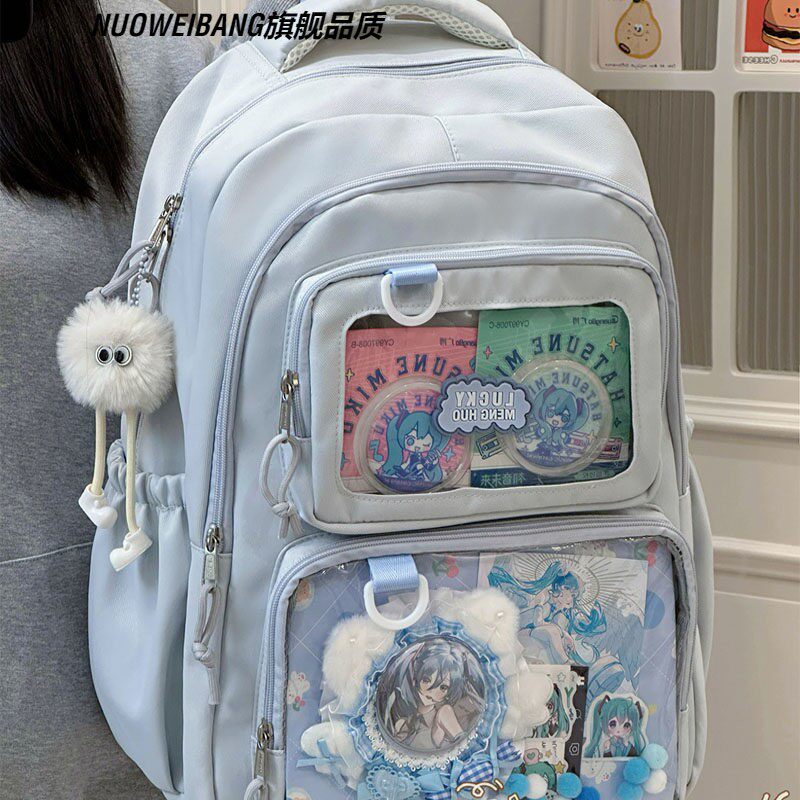 茶话会日系二次元风漫展痛包双肩包学生大容量书包女轻便吧唧娃包