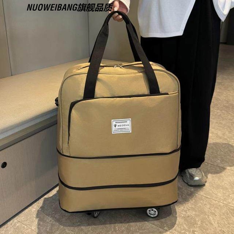 手提拉杆包带轮子的行李袋万向轮旅行包女大容量轻便飞机包旅行袋