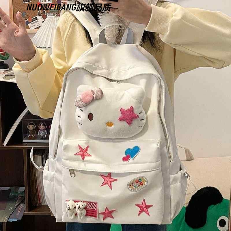 hellokitty背包可爱童趣kitty猫jk双肩包学生书包星星辣妹包校园