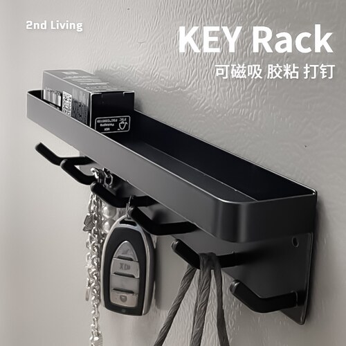 钥匙收纳玄关入户门进门壁挂磁吸门后放伞挂勾防盗门置物挂钩挂架