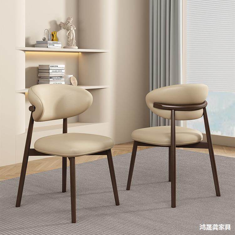 实木餐椅北欧家用餐椅酒店餐厅咖啡厅意式设计师轻奢软包靠背书桌