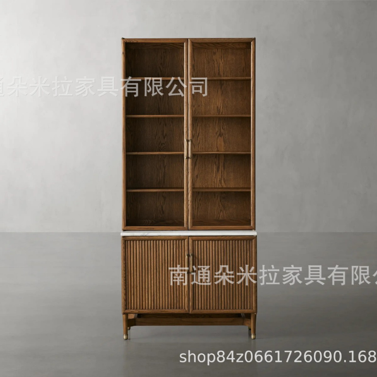 RH美式实木书柜高端豪华书柜别墅房书柜简约储物柜餐边柜