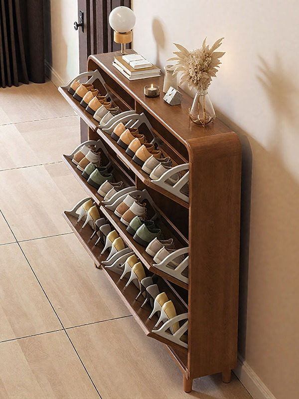 翻斗鞋柜超薄家用门口收纳柜一体靠墙2025新款玄关柜楼道实木鞋架