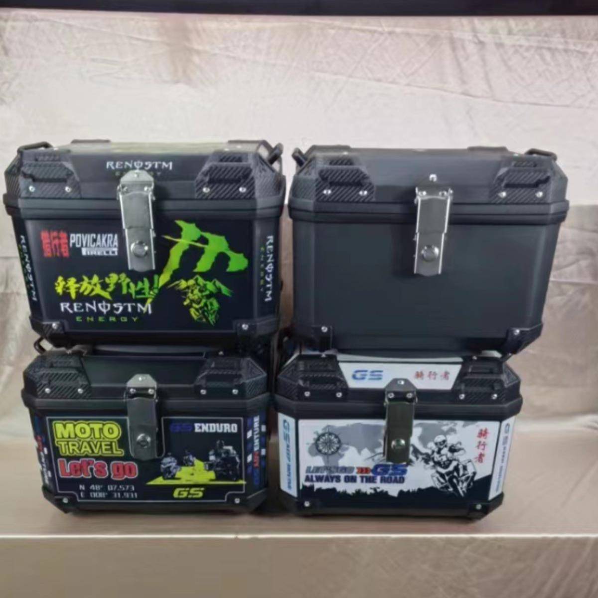 摩托车尾箱非铝合金大容量后备箱踏板车电动电瓶车通用储物工具箱