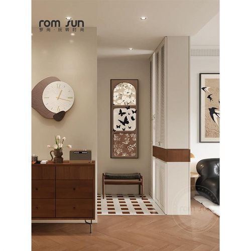 网红中古风隐g藏试式全身镜复古客厅穿卧衣镜挂画室遮挡推拉衣镜