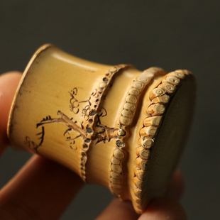 精选老玉竹老竹根纯手工精工打磨雕刻F茶道盖置壶盖竹雕竹器茶道