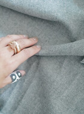 150cm宽单价20cm长绝版英国Merchant斯坎O德内斯灰色羊毛法兰绒布