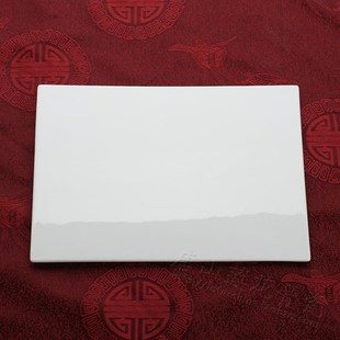 10~16英寸带足平板 纯白色骨瓷平盘 H长方形纯平盘 透光骨瓷西餐