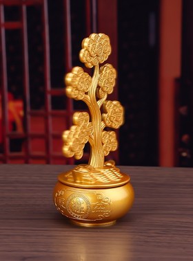 台湾摇钱发财树招财摆件酒柜装饰前E台家居客厅乔迁新居开业礼物