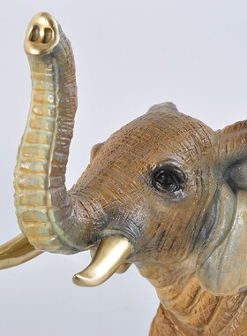 铜材质铜象大号桌面雕塑摆件家居客厅办公室桌面V装饰工艺品摆设