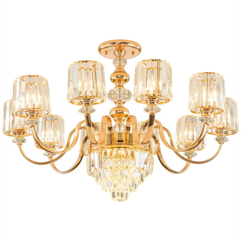 2025新c款欧式客厅水晶吊灯现简约轻奢美式大气餐厅卧室金色灯具