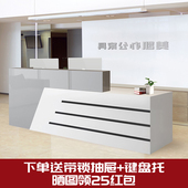 美容院理发e店烤漆吧台桌转角收银台前台接待台服装 店小型柜服务