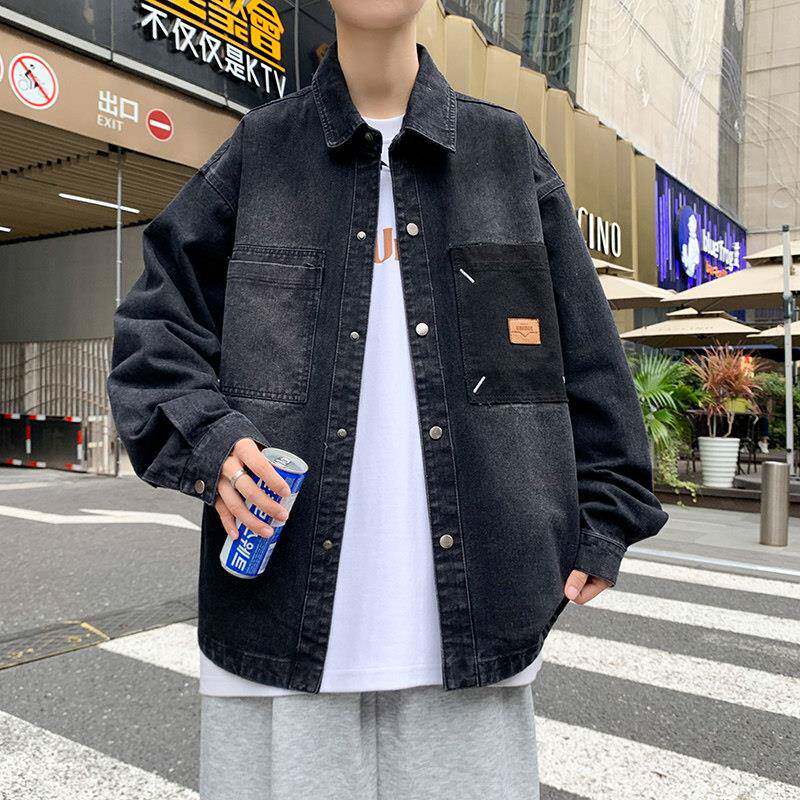 春秋季新款青少年牛仔外套男生帅气衬衫夹克初高中学生男装上衣潮