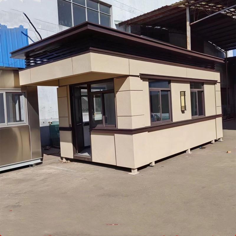 爆款真石漆门卫岗亭成品工厂门卫传达室值班室带住人休息室带厕所