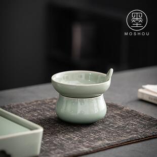 爆款青松釉瓷茶滤创意个性陶瓷茶水过滤器功夫茶具茶道配件玻璃锡