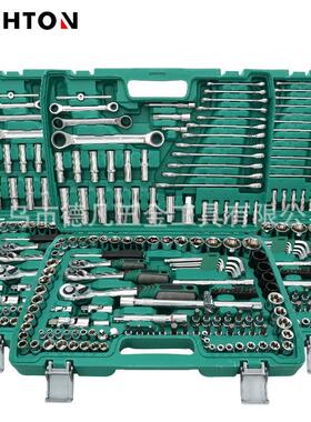 151件套铬钒钢汽修72齿快速棘轮扳手两用扳手接杆套筒工具套装