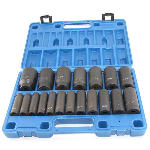 19件套1/2英制冲击气动套筒组套 套筒扳手 风炮工具 风动长套筒